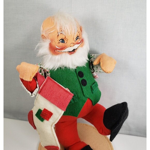 Annalee Dolls 12" Santa w/Stocking 1990 Christmas 5486 - Picture 2 of 16